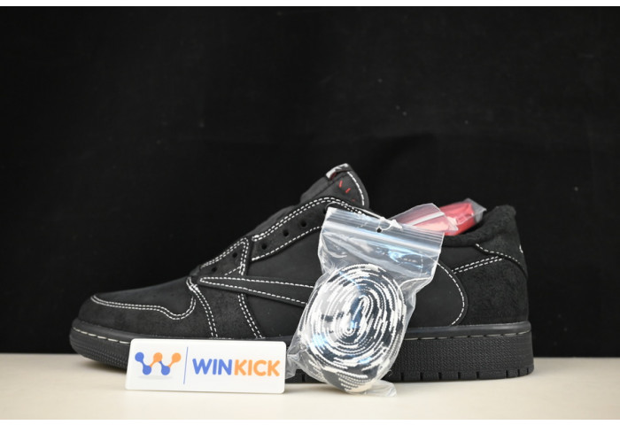 TRAVIS SCOTT X AIR JORDAN 1 LOW OG BLACK/BLACK DM7866-001 (with accessories)