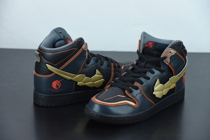 gundam x nike sb dunk high “banshee” dh7717-400
