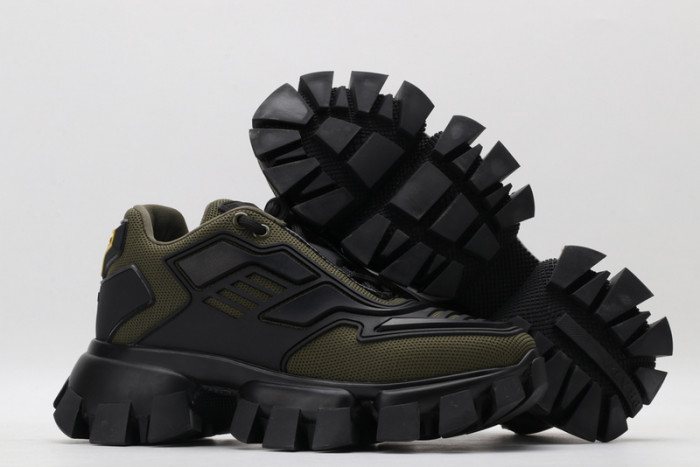 PRAD BLACK GREEN SNEAKERS