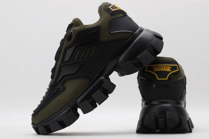 PRAD BLACK GREEN SNEAKERS