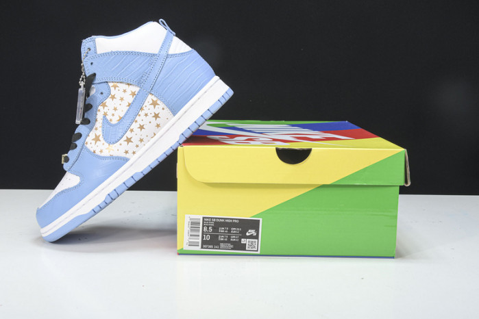 nike dunk high pro sb blue stars 307385-141