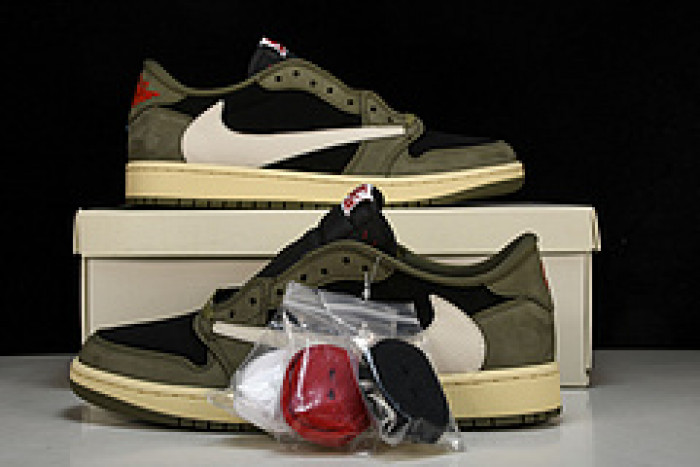 travis scott x air jordan 1 low og black olive dm7866-002