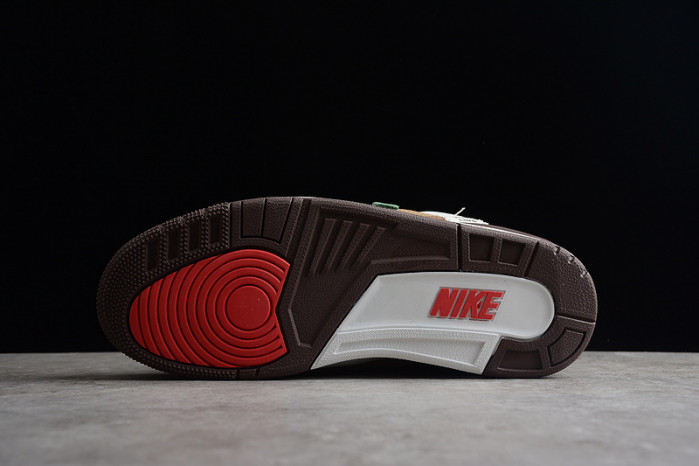 air jordan 3 retro se white dark brown green shoes 398614-500