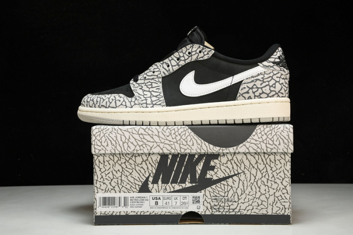 jordan 1 retro low og black cement cz0790-001