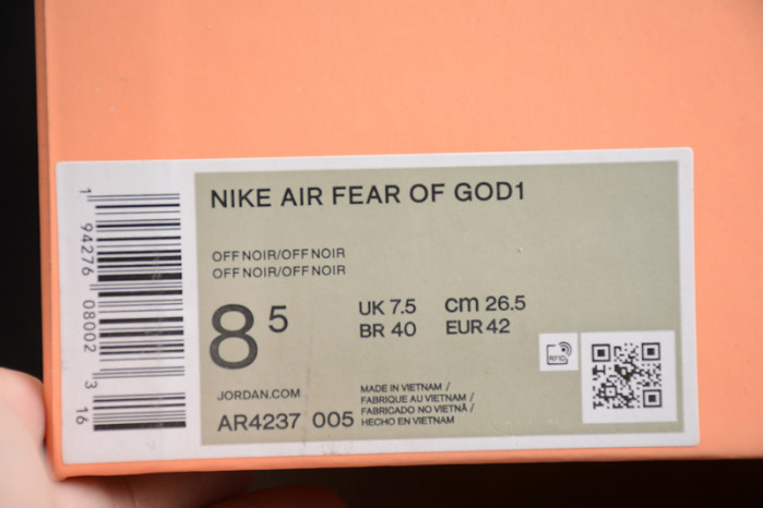 nike air fear of god 1 triple black - ar4237-005