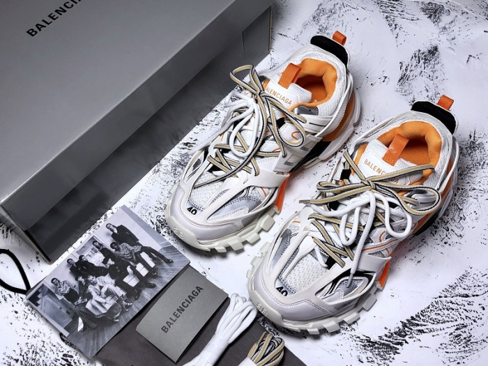 (led) bl tess s. gomma trek low sneakers white orange h903p029