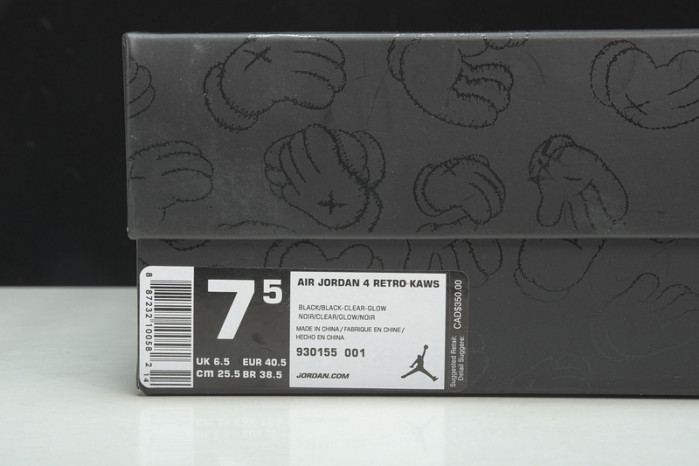jordan 4 retro kaws black 930155-001