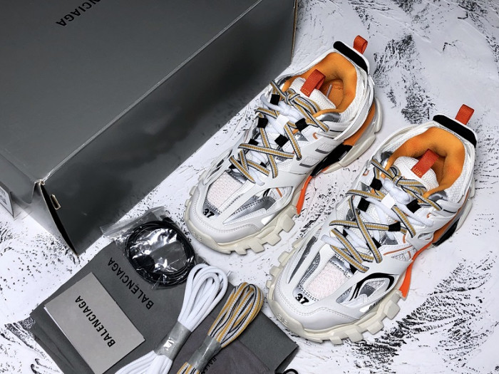(led) bl tess s. gomma trek low sneakers white orange h903p029